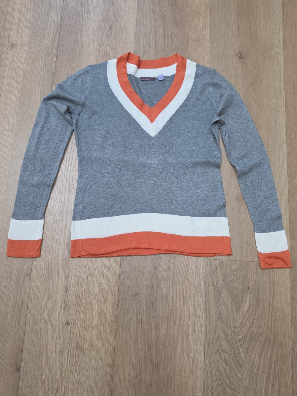 Cullen Silk Cotton Cashmere Colorblock V-Neck Sweater M
